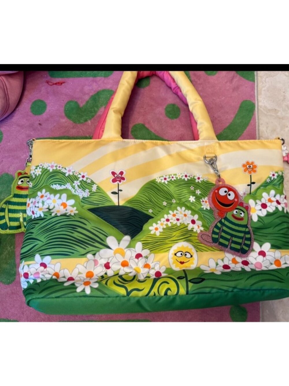 Whatever makes you Happy Yo Gabba Gabba Lands Double Sided Puffy Tote bag